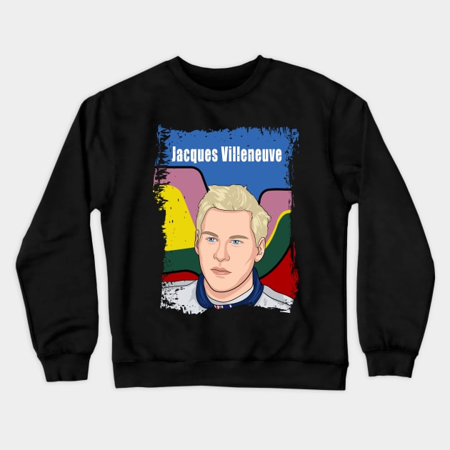 Jacques Villeneuve Illustration Tribute Crewneck Sweatshirt by Mandra